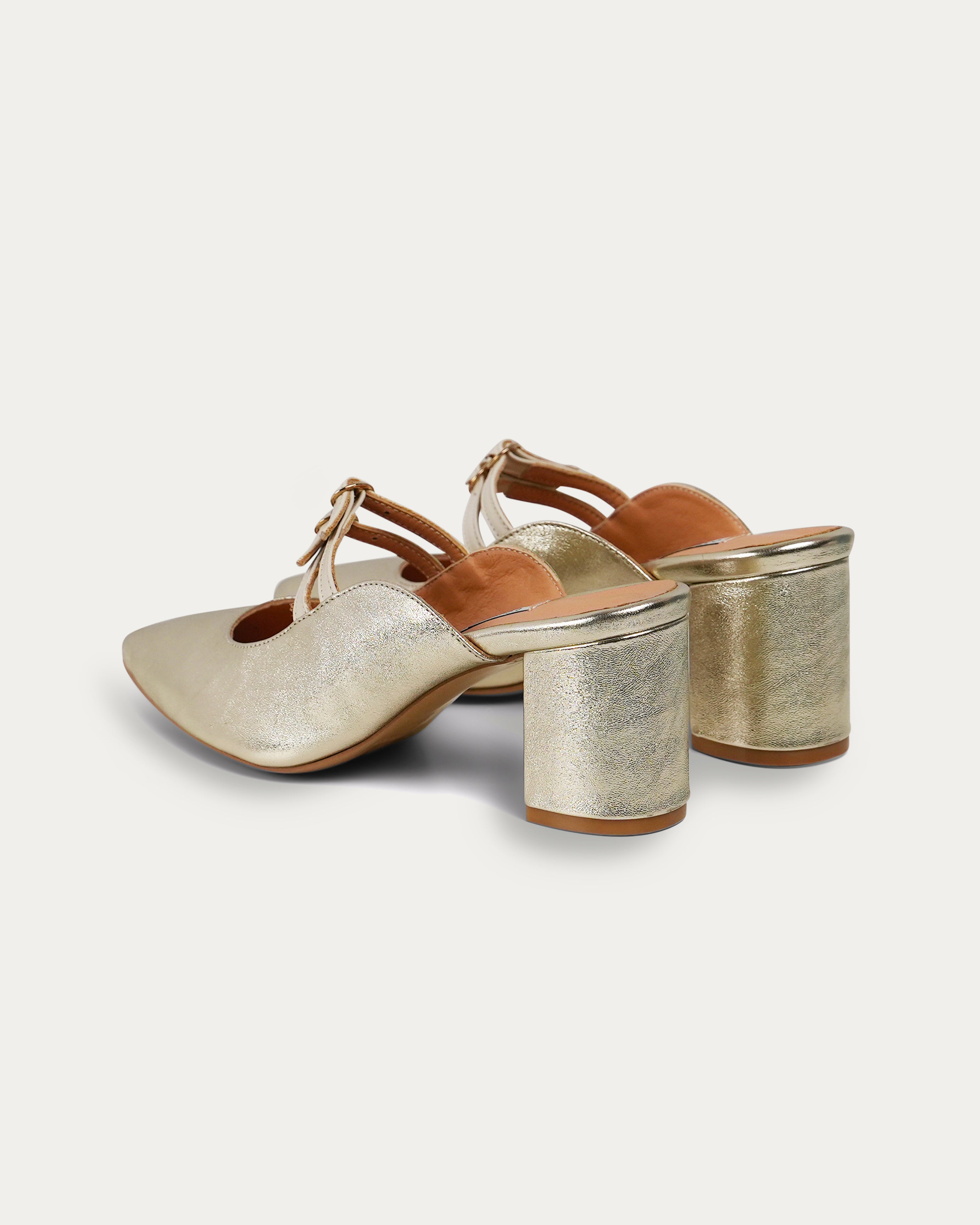 Lora gold heel