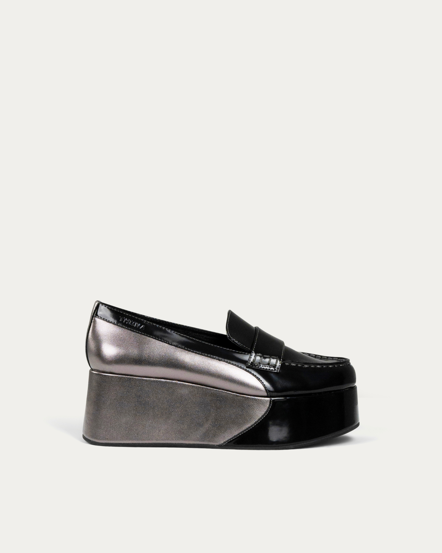 Neve black platform loafer