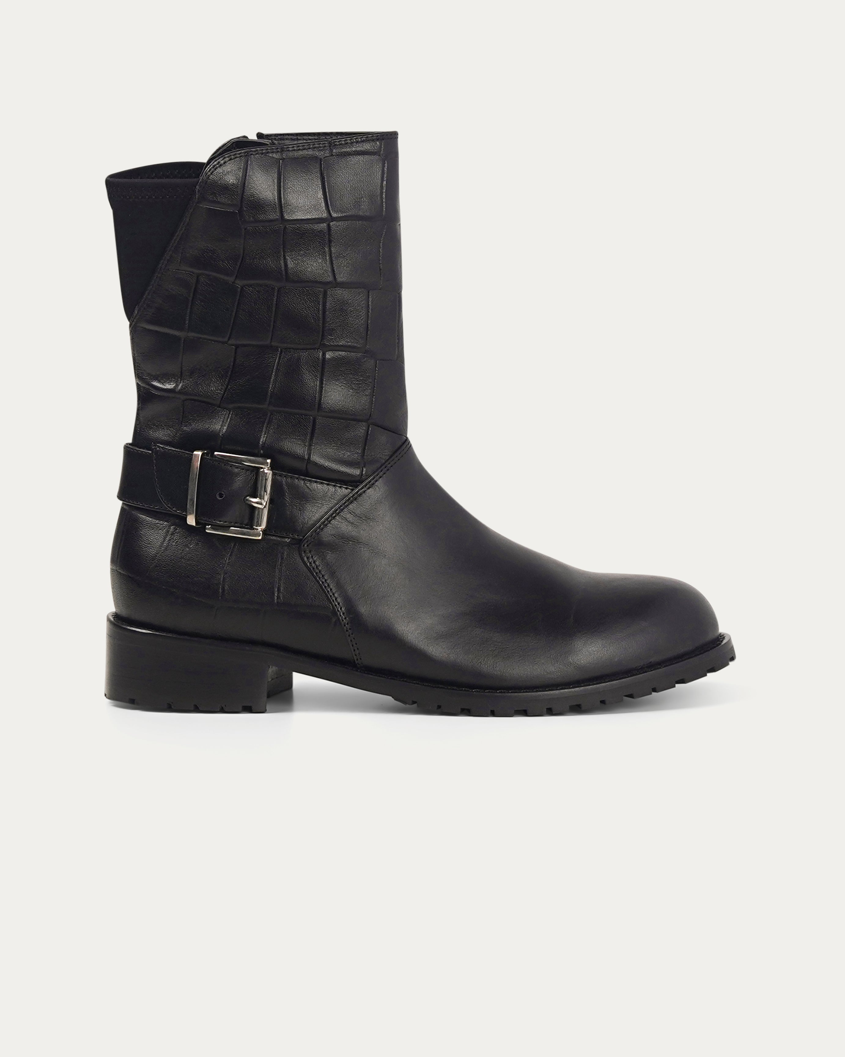 Sadi black biker boot - boot - THUNA