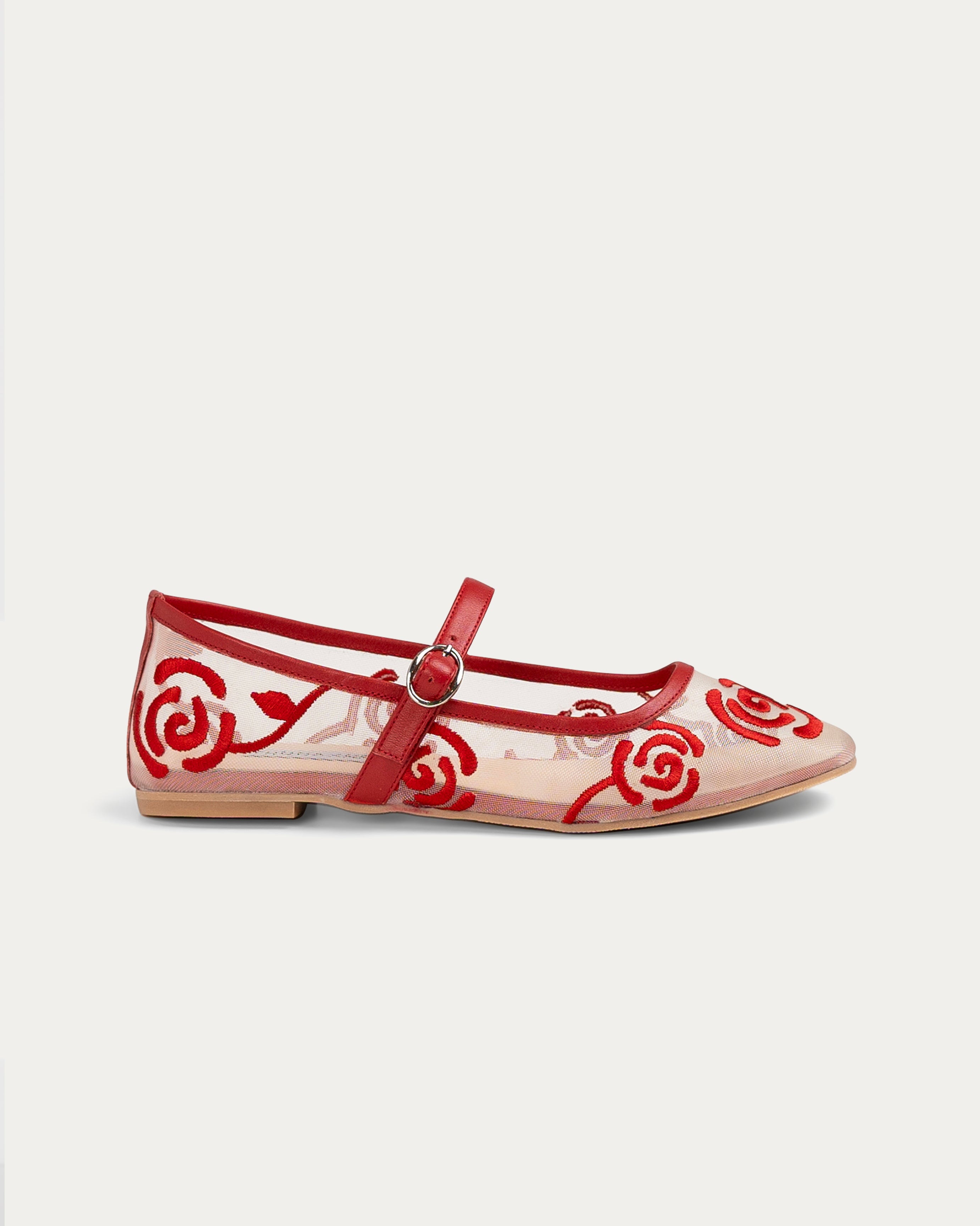 Scarlet red ballet flat