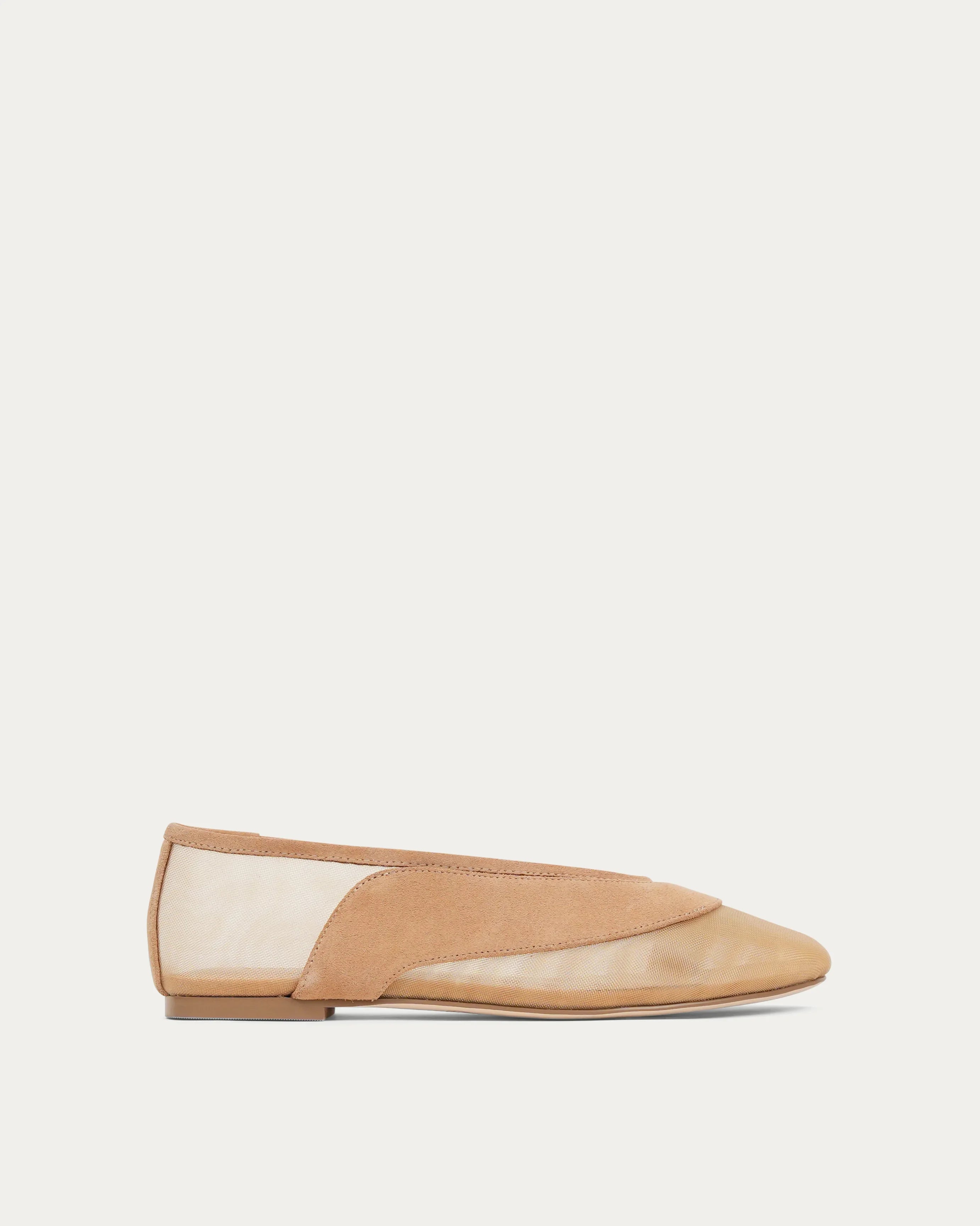 Zayna nude suede ballerina