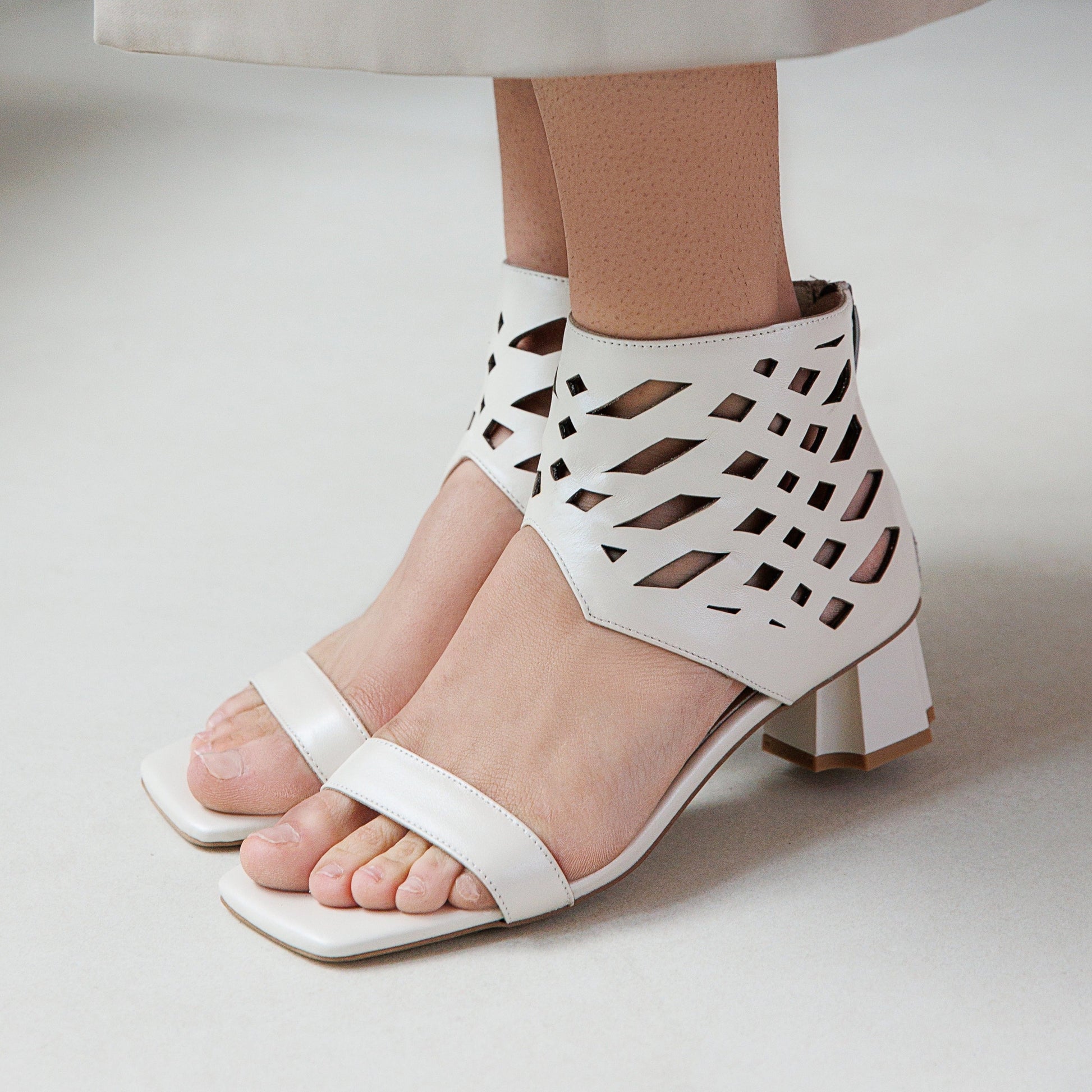 Kaya cream sandal- Heels - kuwait - Ksa- shoes