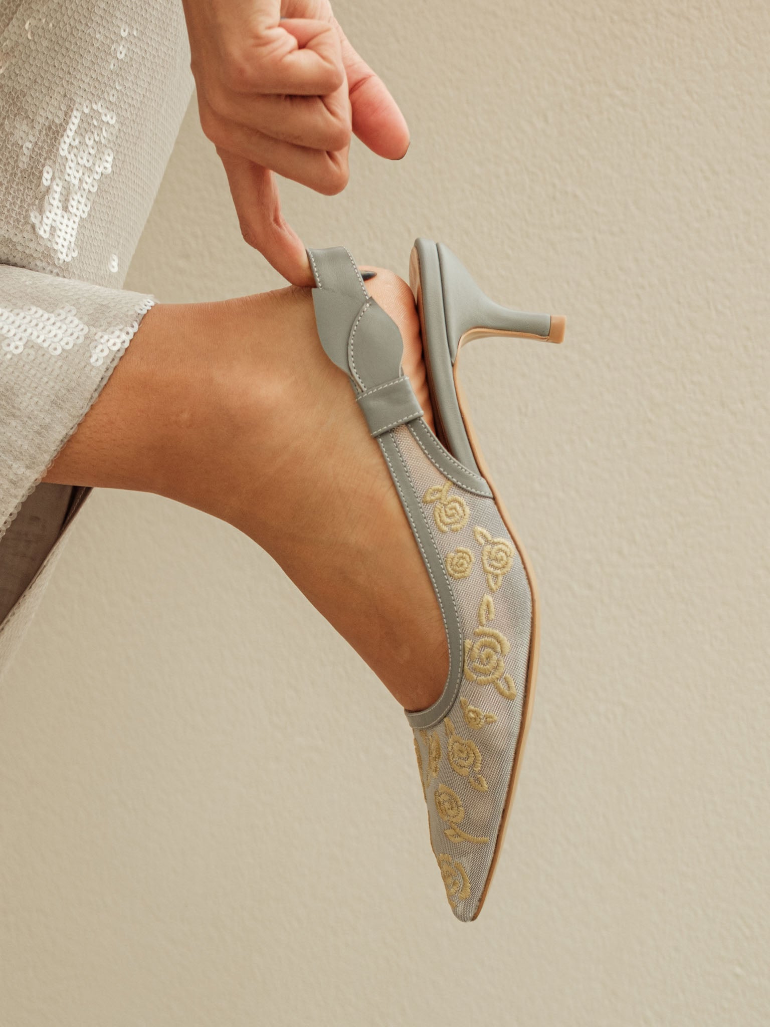 Zia grey gold heel - heel - THUNA