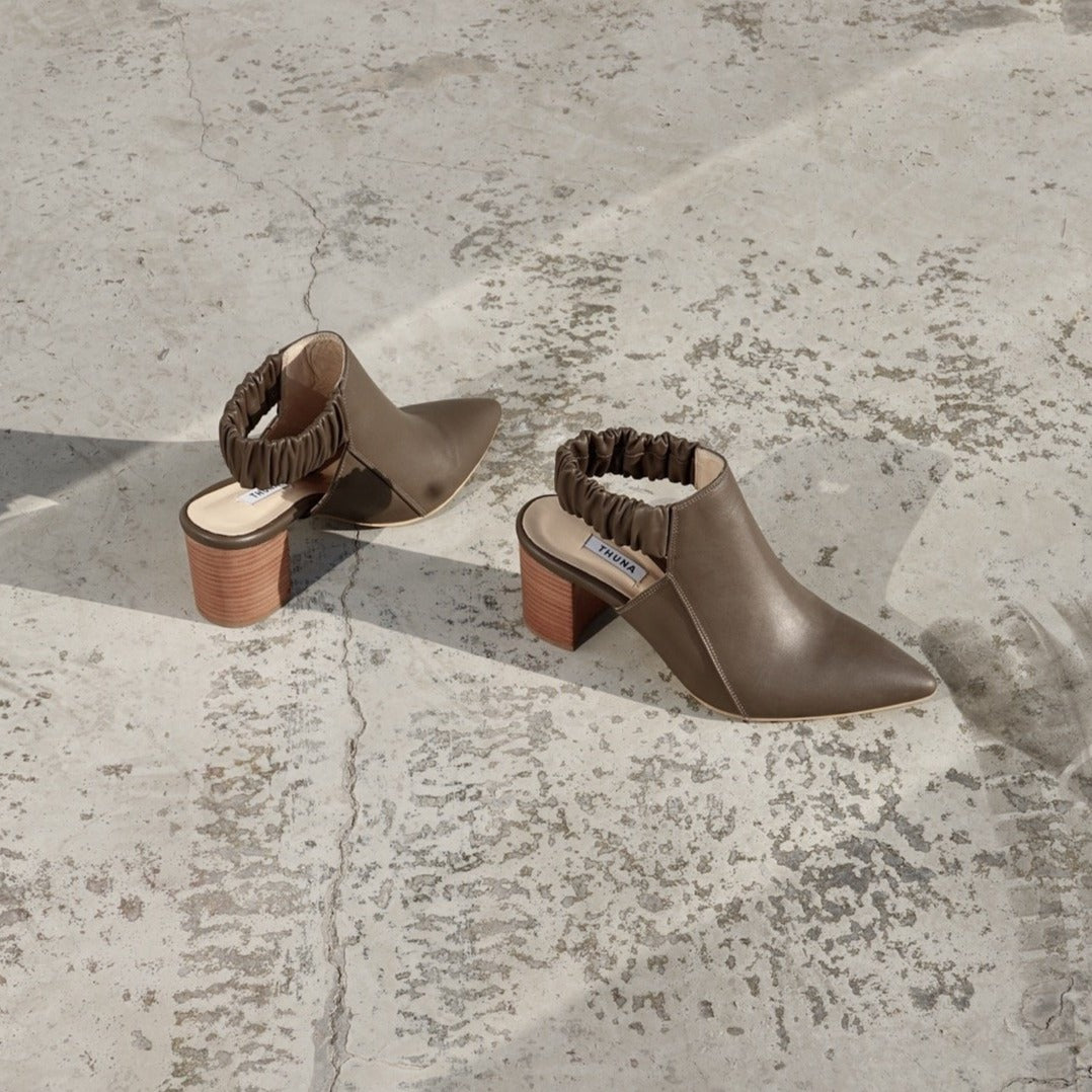 Fonda olive grey - Heels - kuwait - Ksa- shoes