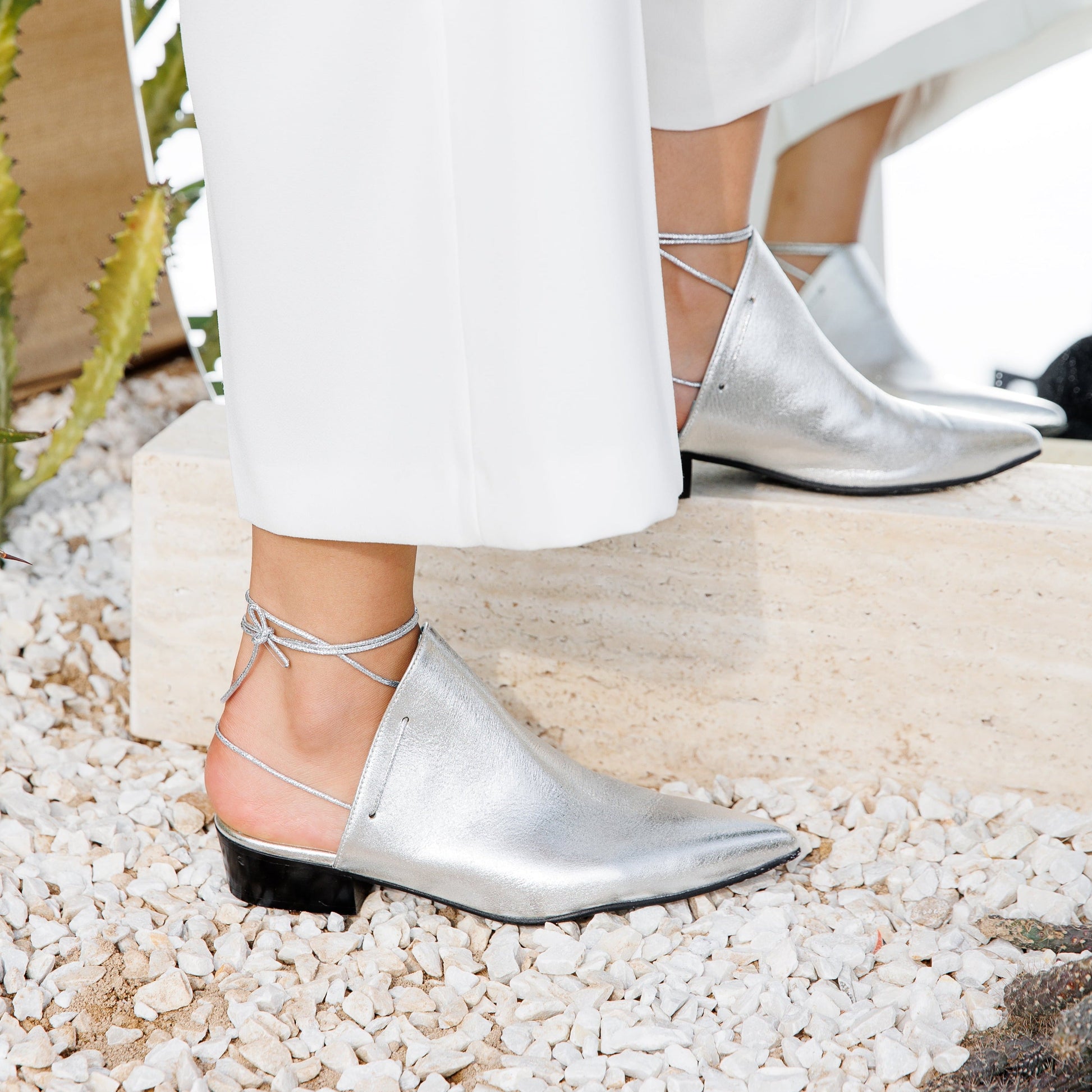 Nawa silver sandal - sandal- kuwait- ksa- shoes