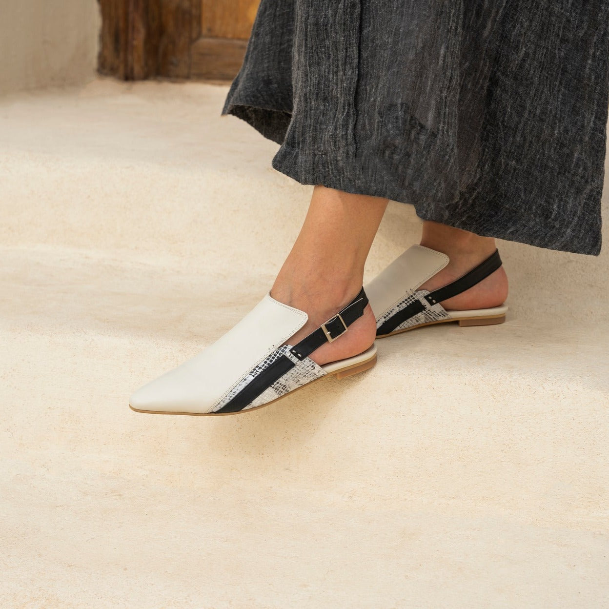Sadan cream sandal - sandal- kuwait- ksa- shoes