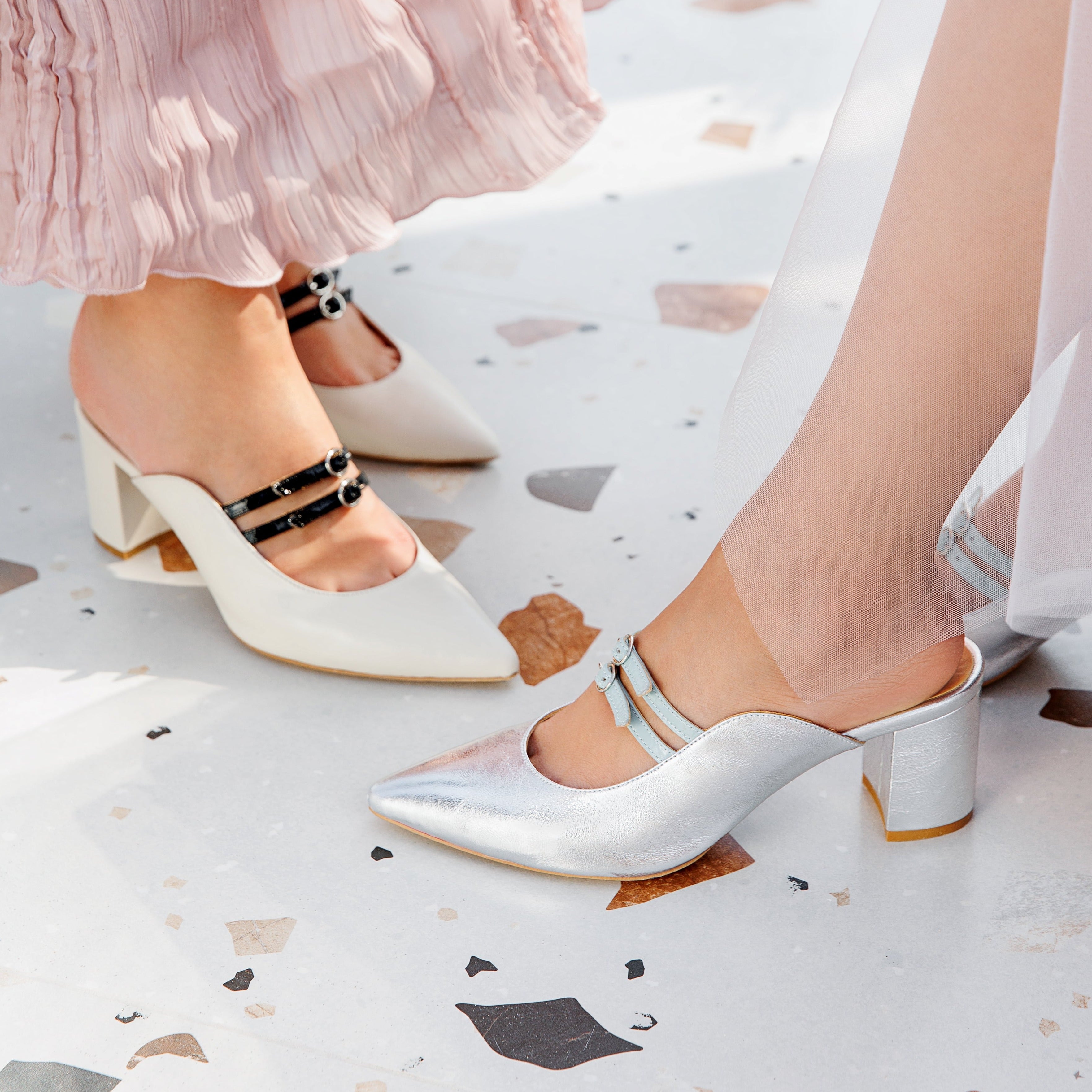 Lora cream heel - THUNA