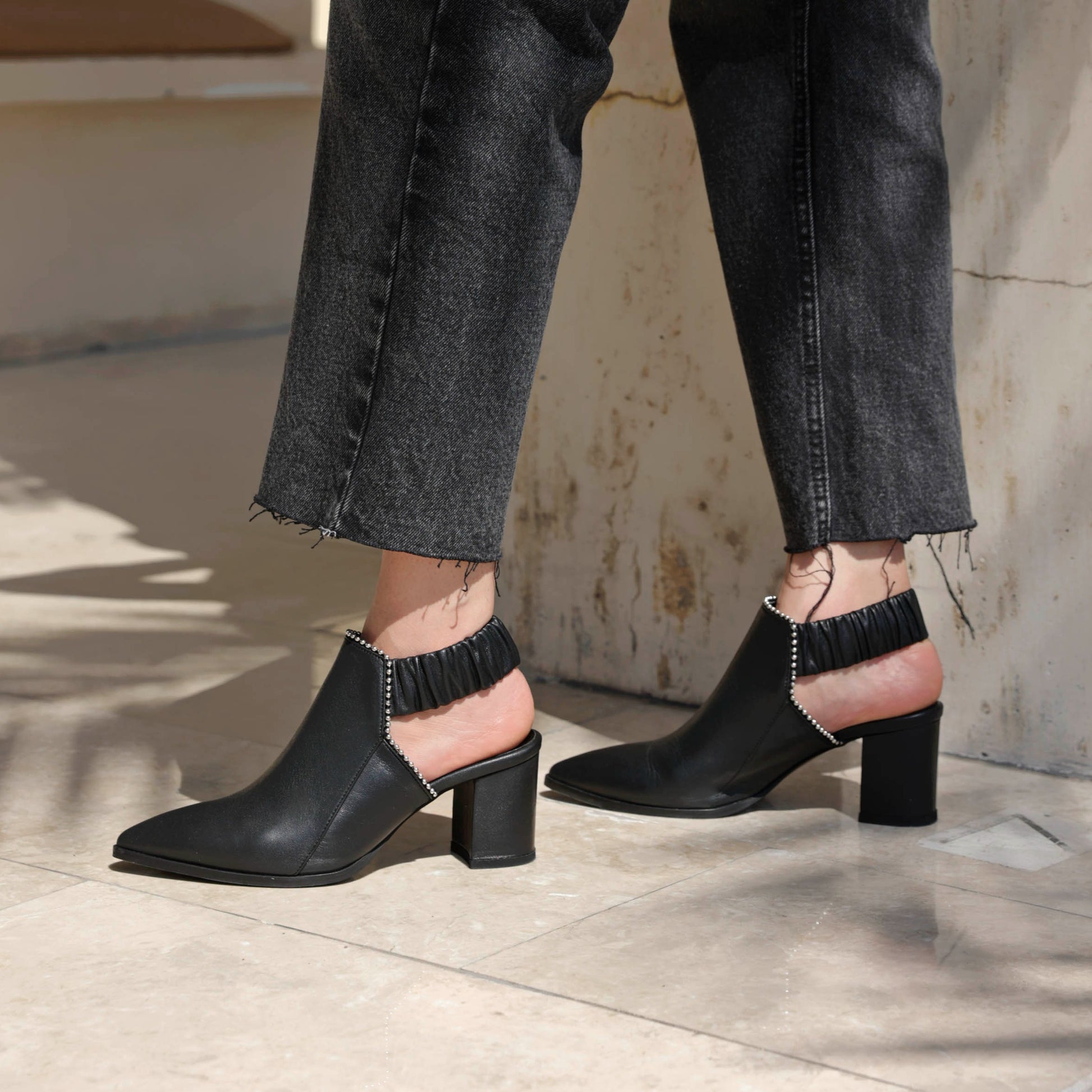 Fonda black heel- Heels - kuwait - Ksa- shoes